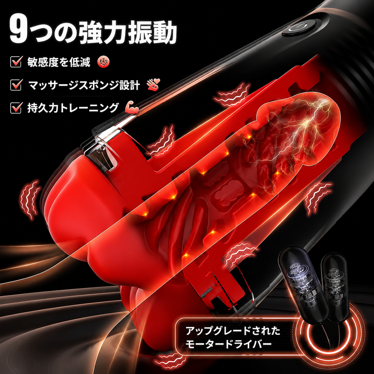 YuroVibs ™  多機能メンズリフレッシュ＆マッサージデバイス（振動モード・立体テクスチャー内蔵）
