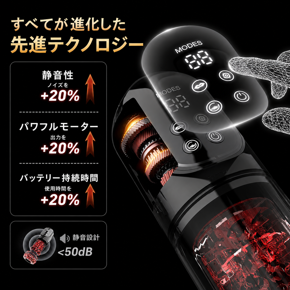 Yorucore™【メンズ用全自動マッサージャー｜3機能×12段階】【当店売上No.1】
